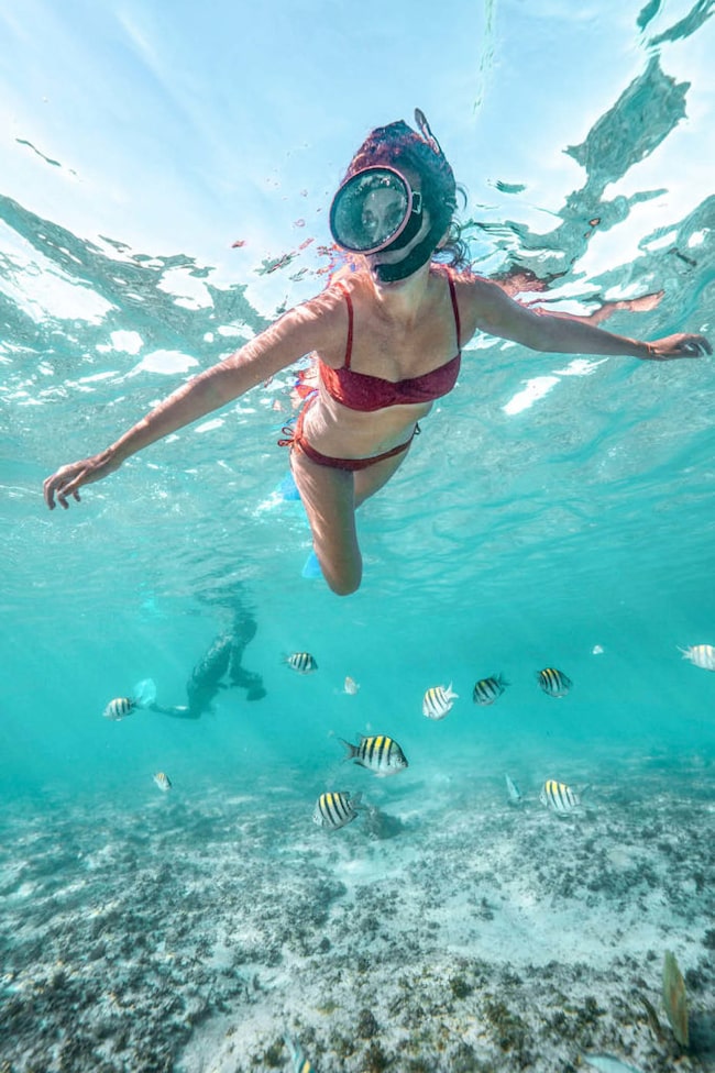 Angst vor Wasser verlieren mit Schnorcheln