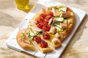 Focaccia mit Räucherfisch