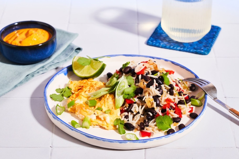 Gallo Pinto, Costa Rica, Blue Zone, Rezept, Eierspeise, Reis, schwarze Bohnen, Jungzwiebel, Gemüse