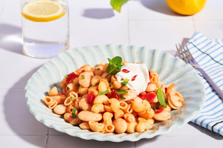 Bohnenpasta, Pasta, Bohnen, Blue Zone, Italien, Rezept, Tomaten, weiße Bohnen