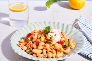 Bohnenpasta, Pasta, Bohnen, Blue Zone, Italien, Rezept, Tomaten, weiße Bohnen