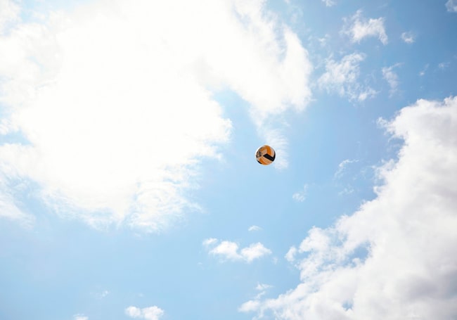 Himmel, Wolken, Volleyball, Bewegung, Sport, Urlaub, Strandspiele