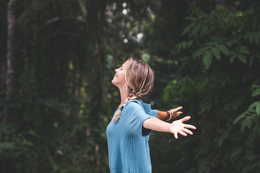 Frau in Balance