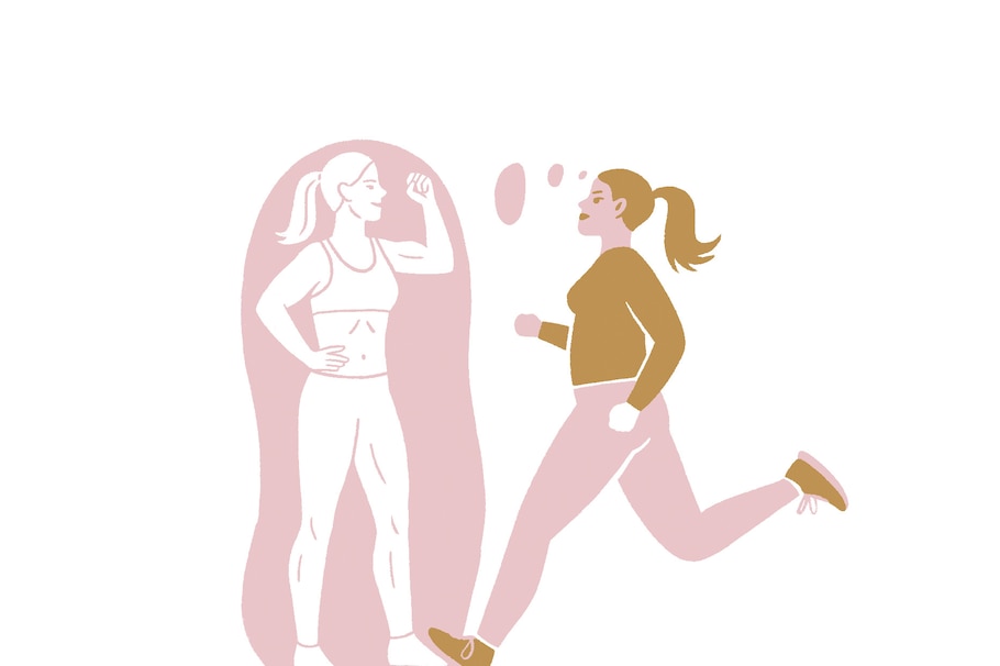 Illustration rennende Frau